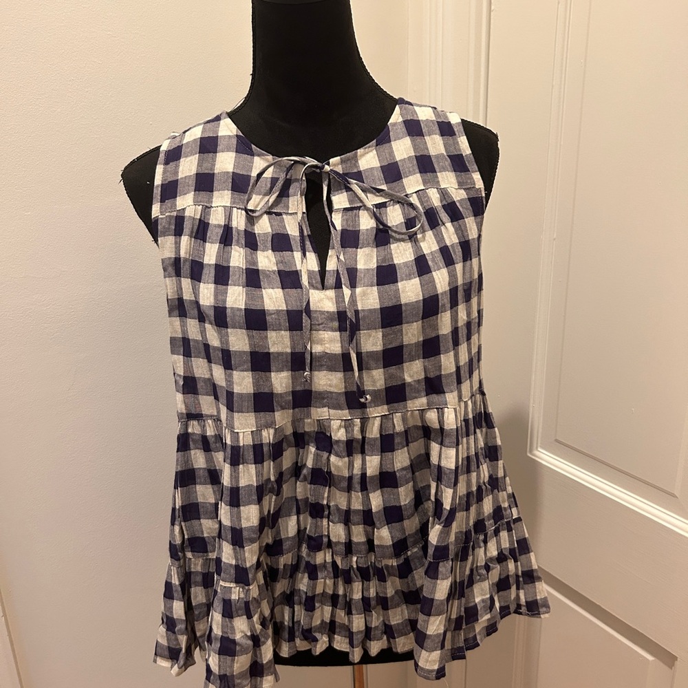 Anthropologie Gingham sleeveless top